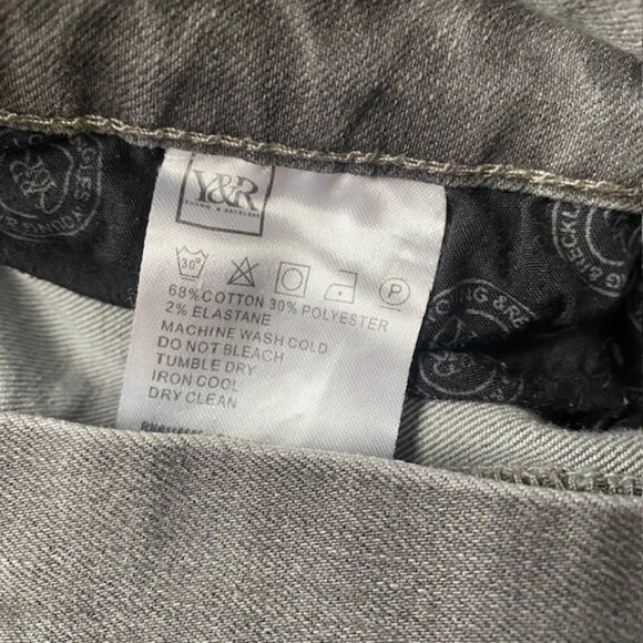 Young and Reckless Y&R Men's Ripped Jeans Size 34 Gray stretch 5 pocket - Picture 15 of 16
